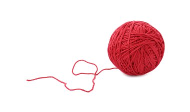 One ball of yarn isolated on white