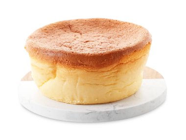 Tasty Japanese Castella sponge cake isolated on white