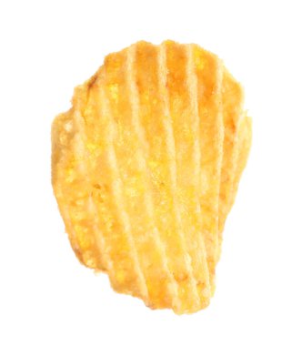 Havada izole edilmiş lezzetli bir patates cipsi.