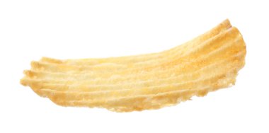 Havada izole edilmiş lezzetli bir patates cipsi.