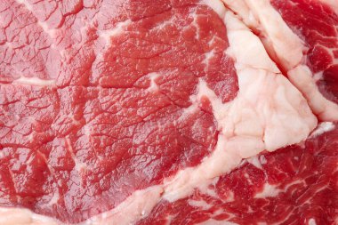 Raw beef meat as background, closeup view