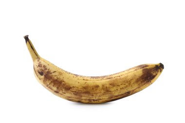 Olgun muz ve koyu lekeler beyazda izole.