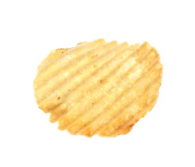 Havada izole edilmiş lezzetli bir patates cipsi.
