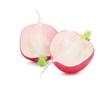 Beyazın üzerinde taze turpları kesin. Kök sebze