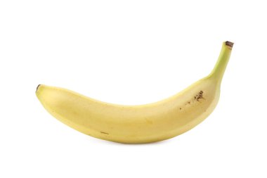 Olgun bir muz beyazda izole edilmiş.
