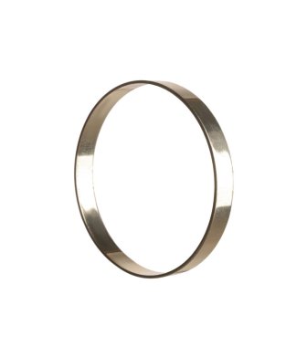 Stylish golden bracelet in air isolated on white