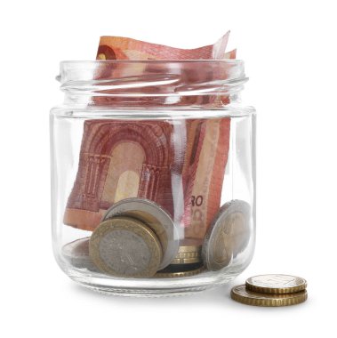 Beyaz uçlu cam kavanoz