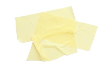 Maske bandı şeritleri beyaz, üst görünümde izole