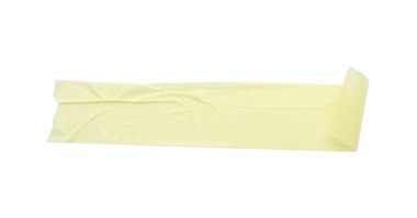 Maske bandı şeridi beyaz, üst görünümde izole