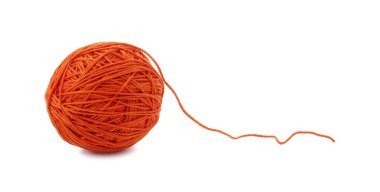 One ball of yarn isolated on white