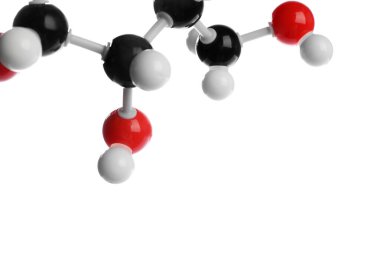 Glikoz molekülü beyaza izole edilmiş. Kimyasal model