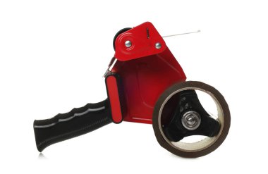 Yapışkan bantlı dağıtıcı beyaza izole edildi