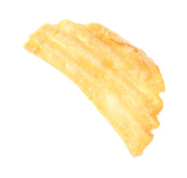 Havada izole edilmiş lezzetli bir patates cipsi.