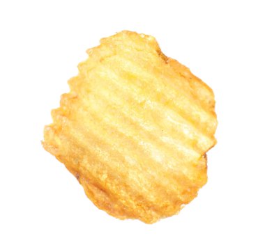 Havada izole edilmiş lezzetli bir patates cipsi.