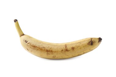 Olgun bir muz beyazda izole edilmiş.
