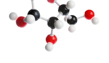 Glikoz molekülü beyaza izole edilmiş. Kimyasal model