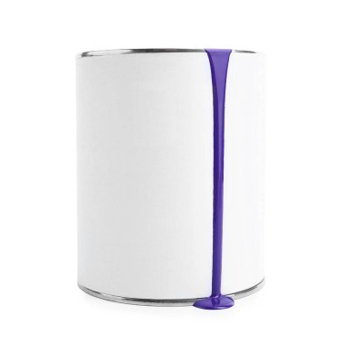 Can with purple paint isolated on white