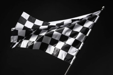 Siyah arkaplanda bir yarış bayrağı
