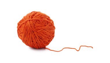 One ball of yarn isolated on white