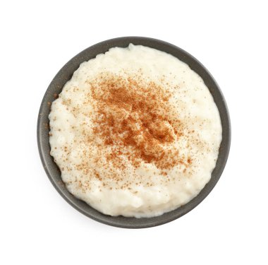 Tarçınlı leziz sütlaç, beyaz, üst manzara