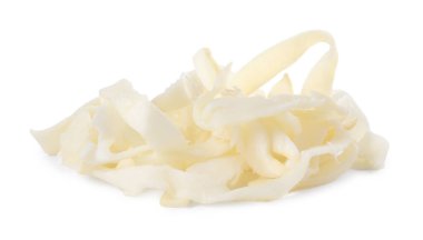 Kurutulmuş mürekkep balığı beyazın üzerinde izole edilmiş. Tuzlu atıştırmalık