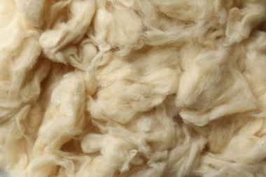 Arkaplan olarak temiz beyaz yün dokusu, yakın plan
