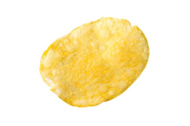 One tasty potato chip isolated on white