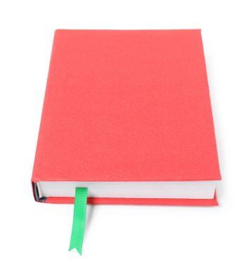 Beyaz üzerine izole edilmiş kurdele yer imi olan kitap