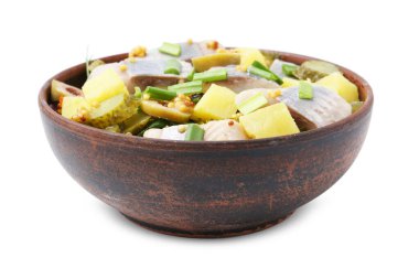 Beyaz ringa balığıyla nefis salata.