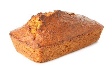 Beyaz üzerine izole edilmiş lezzetli bir havuçlu kek