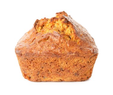 Beyaz üzerine izole edilmiş lezzetli bir havuçlu kek