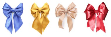 Beyaz arkaplanda farklı güzel fiyonklar, set