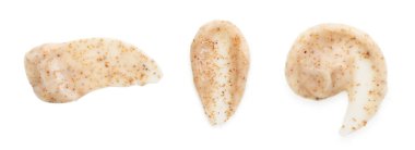 Beyaz arka planda doğal temizlik örnekleri, set. Üst görünüm