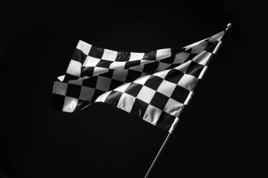 Siyah arkaplanda bir yarış bayrağı
