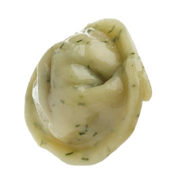 Bir lezzetli hamur tatlısı ve beyaz baharatlar.