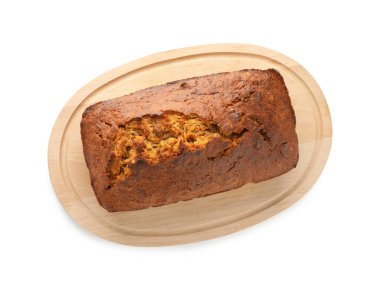 Havuçlu kek, beyaza izole edilmiş, üst manzara.