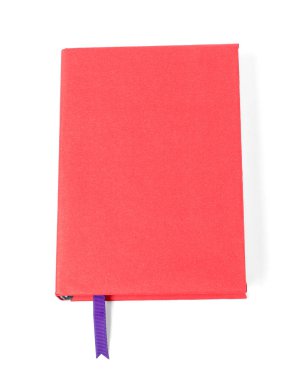 Beyaz, üst görünümde izole edilmiş kurdele yer imi olan kitap