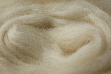 Arkaplan olarak taranmış beyaz yün dokusu, yakın plan