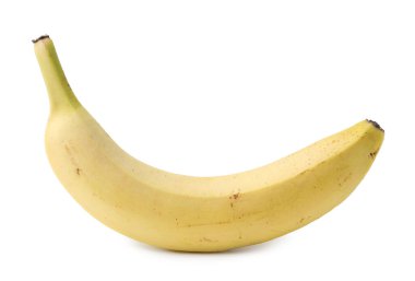Olgun bir muz beyazda izole edilmiş.