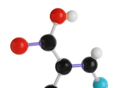 Beyaz üzerinde izole edilmiş niasin molekülü (B3 vitamini). Kimyasal model