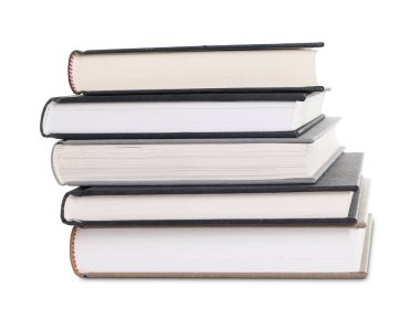 ciltli kitap üzerinde beyaz izole yığını