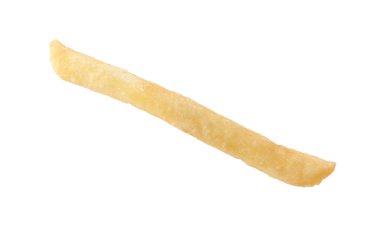 One delicious French fry isolated on white