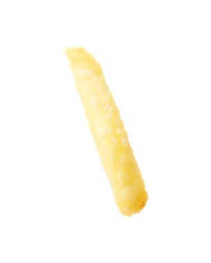 One delicious French fry isolated on white