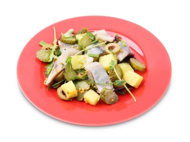 Beyaz ringa balığıyla nefis salata.