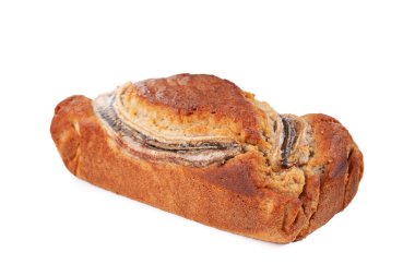 Lezzetli muzlu ekmek beyazda izole edilmiş.