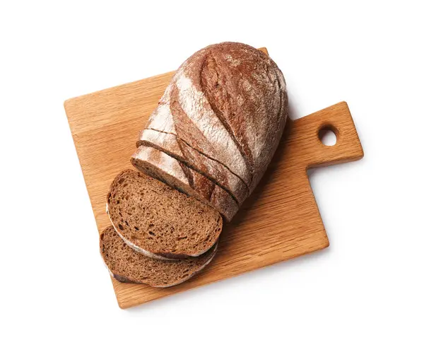 Taze ekmek parçaları beyaza izole edilmiş, üst manzara