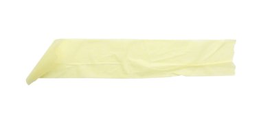 Maske bandı şeridi beyaz, üst görünümde izole