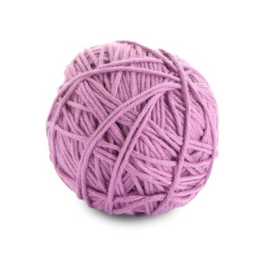 Yumuşak leylak yünlü iplik beyazda yalıtılmış