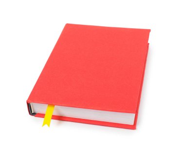 Beyaz üzerine izole edilmiş kurdele yer imi olan kitap