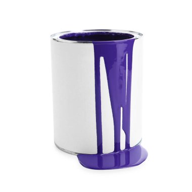 Can with purple paint isolated on white